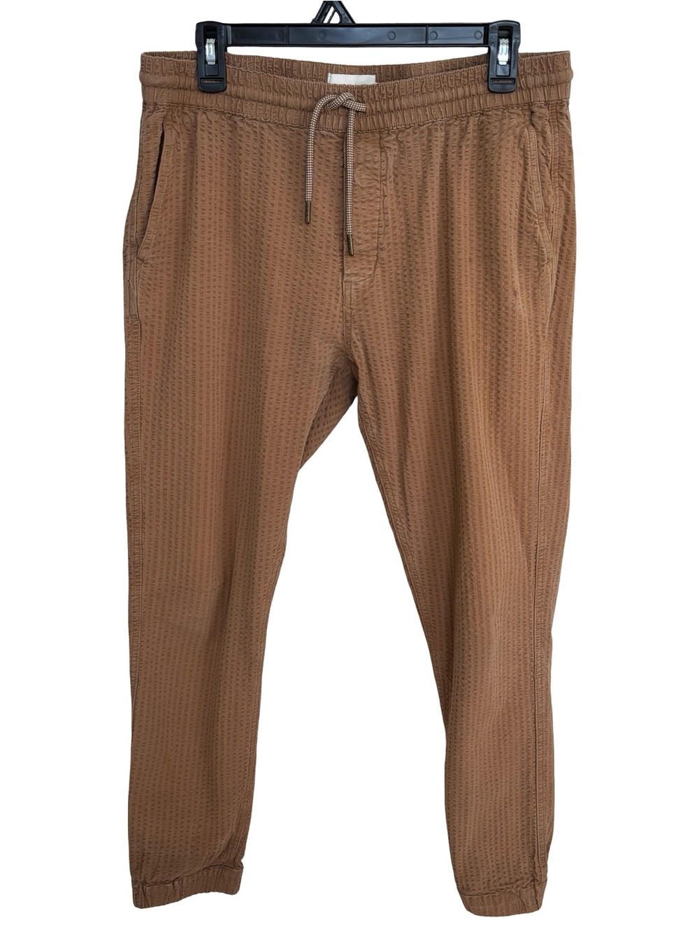 Taylor Stitch Men's Casual Waffled Drawstring Jogger Brown Pants Sz M